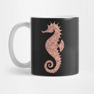 Rose Gold Faux Glitter Seahorse Mug